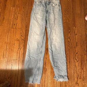 Zara Light Blue Straight Leg Jeans